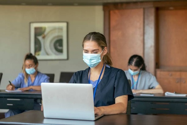 nurse in classroom in new normal