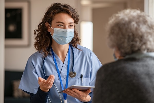 A nurse practitioner at work