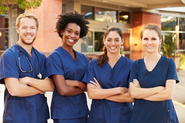 A team of future nurses at a hospital