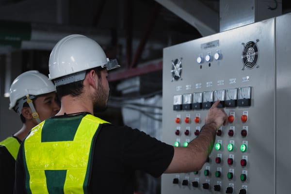 Electrical Engineer team working on HVAC control panels