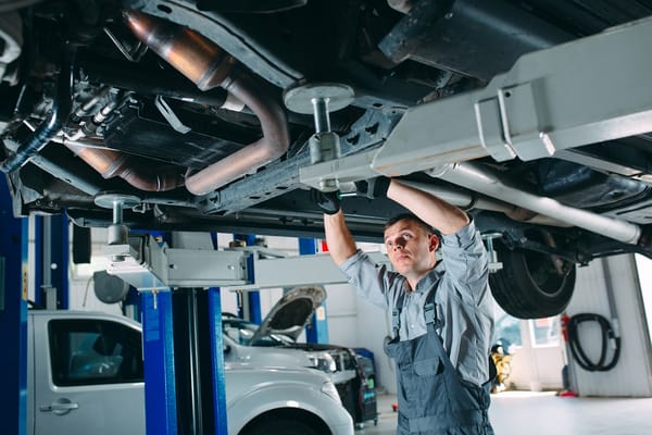 Mechanic working in garage